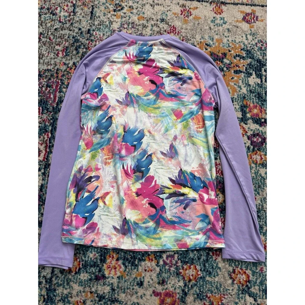 NWT Reel Legends Purple Long Sleeve Rash Guard Mermaid Swim Shirt Sz‎ M